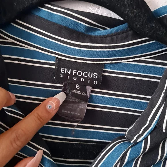 EnFocus Studio Striped Teal Dress - Picture 5 of 7